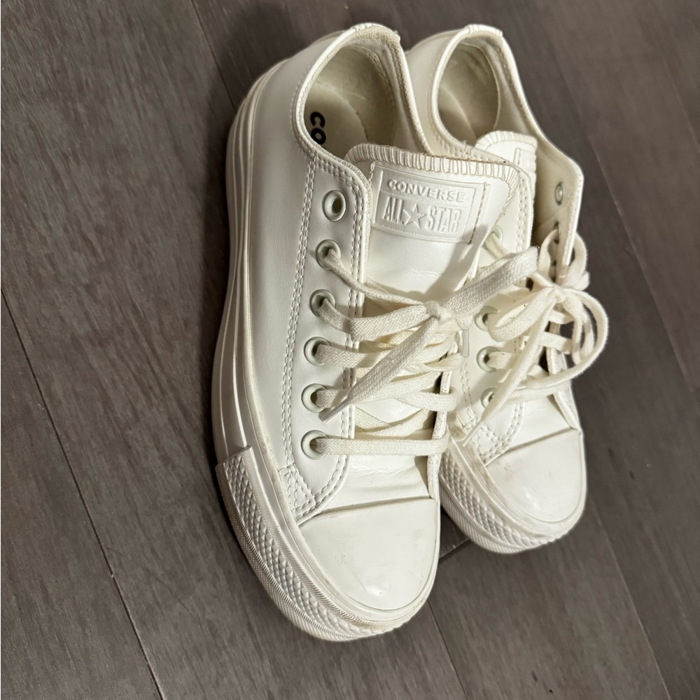 Leather platform converse